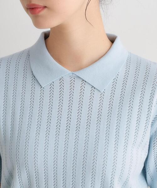 LAURA ASHLEY(ローラアシュレイ)の「【洗える/アイレット入り】衿付きプルオーバーニット(ニット/セーター・レディース・チョコ/オフホワイト/サックスブルー・38/40)」の19枚目の写真