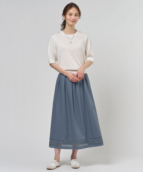 J.PRESS Ladies(J.プレス レディス)の「【セット着用可】スパンソフトクロス刺繍 スカート(スカート・レディース・ダルブルー系/ネイビー系/ホワイト系・XS/S)」の19枚目の写真