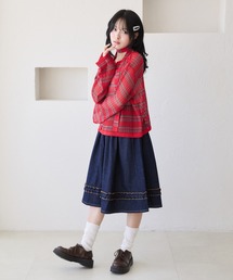 kutir（クティール）の「【チョーカー付き】2way透かし編みボーダーカーディガン（カーディガン/ボレロ）」