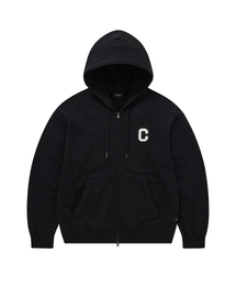 Cロゴフードジップアップブラック