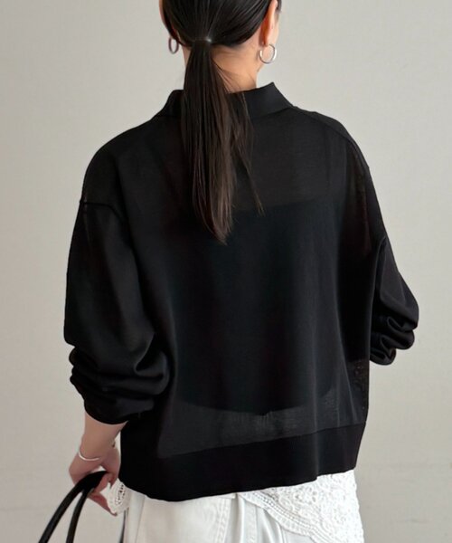 LOUNGEDRESS（ラウンジドレス）の「スキッパーポロニット（ニット/セーター・レディース・レッド/ベージュ/ブラック・FREE）」の12枚目の写真