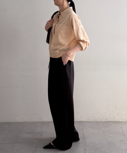 LOUNGEDRESS（ラウンジドレス）の「スキッパーポロニット（ニット/セーター・レディース・レッド/ベージュ/ブラック・FREE）」の15枚目の写真