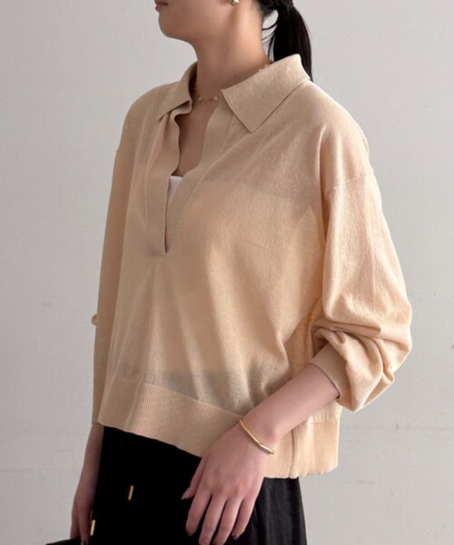 LOUNGEDRESS（ラウンジドレス）の「スキッパーポロニット（ニット/セーター・レディース・レッド/ベージュ/ブラック・FREE）」の18枚目の写真