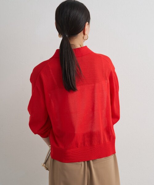 LOUNGEDRESS（ラウンジドレス）の「スキッパーポロニット（ニット/セーター・レディース・レッド/ベージュ/ブラック・FREE）」の4枚目の写真