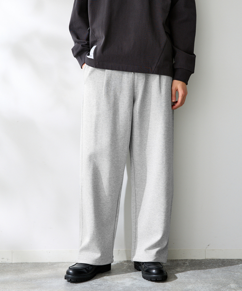 B.C STOCK(ベーセーストック)の「ANTS & ELEPHANTS / アンツアンドエレファンツ Wジャージー オーバーパンツ(スウェットパンツ・メンズ・グレー/チャコールグレー/ネイビー・LARGE/MEDIUM)」の2枚目の写真