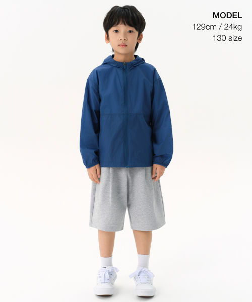MUSINSA STANDARD KIDS（ムシンサスタンダードキッズ）の「ダブルニットワンタックワイドスウェットショーツ[ミディアムグレー]（その他パンツ・レディース・その他・100/110/120/130/140/150/160）」の2枚目の写真