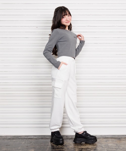 PINKHUNT(ピンクハント)の「PINKHUNT スウェットカーゴロングパンツ 1438K(その他パンツ・キッズ・ブラック/ホワイト/アッシュグレー・130cm/140cm/120cm/150cm/160cm)」の6枚目の写真