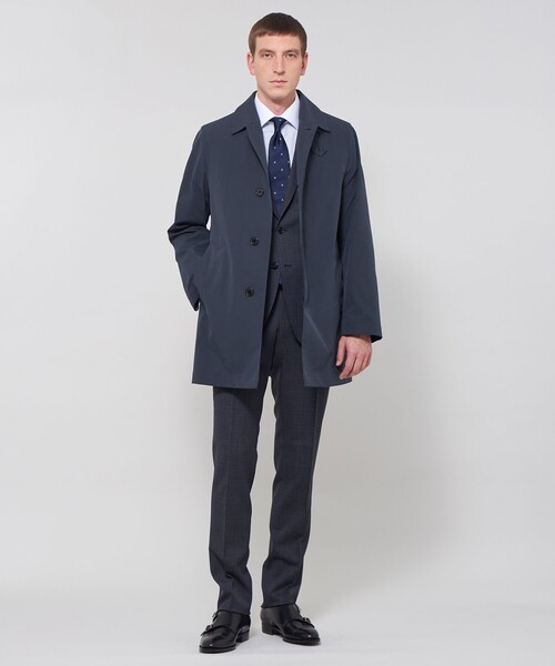 MACKINTOSH LONDON（マッキントッシュ ロンドン）の「【WEB・一部店舗限定】【DUNFORD SHORT】ステンカラーショートコート（ステンカラーコート・メンズ・ネイビー/チャコールグレー・42/40/38）」の4枚目の写真