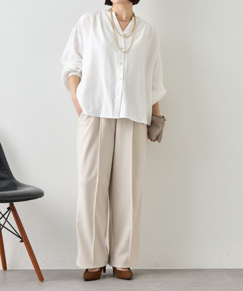 Jena espace merveilleux(ジェナ エスパスメルヴェイユ)の「サイドラインレースパンツ(その他パンツ・レディース・アイボリー/チャコールグレー・FREE)」の10枚目の写真