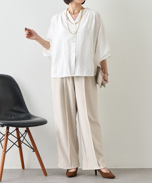 Jena espace merveilleux(ジェナ エスパスメルヴェイユ)の「サイドラインレースパンツ(その他パンツ・レディース・アイボリー/チャコールグレー・FREE)」の12枚目の写真