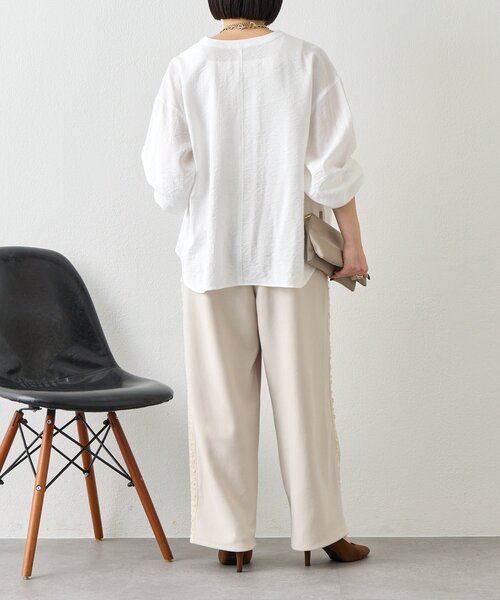 Jena espace merveilleux(ジェナ エスパスメルヴェイユ)の「サイドラインレースパンツ(その他パンツ・レディース・アイボリー/チャコールグレー・FREE)」の14枚目の写真