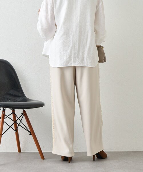 Jena espace merveilleux(ジェナ エスパスメルヴェイユ)の「サイドラインレースパンツ(その他パンツ・レディース・アイボリー/チャコールグレー・FREE)」の15枚目の写真