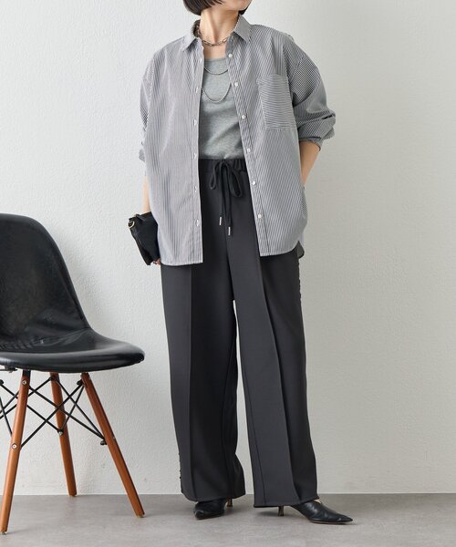 Jena espace merveilleux(ジェナ エスパスメルヴェイユ)の「サイドラインレースパンツ(その他パンツ・レディース・アイボリー/チャコールグレー・FREE)」の3枚目の写真