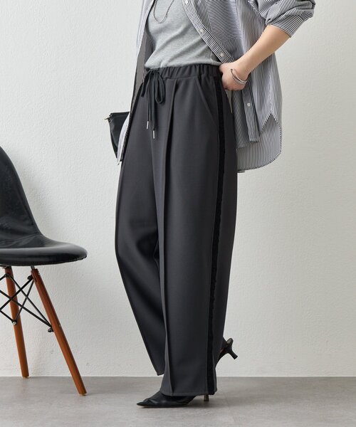 Jena espace merveilleux(ジェナ エスパスメルヴェイユ)の「サイドラインレースパンツ(その他パンツ・レディース・アイボリー/チャコールグレー・FREE)」の4枚目の写真