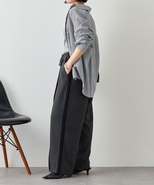 Jena espace merveilleux(ジェナ エスパスメルヴェイユ)の「サイドラインレースパンツ(その他パンツ・レディース・アイボリー/チャコールグレー・FREE)」の5枚目の写真