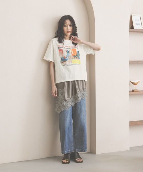 GLOBAL WORK(グローバルワーク)の「刺繍レースマルチビスチェベルト/654849(その他トップス・レディース・ブラック/オフホワイト/グレー/ホワイト/ダークブラウン・FREE)」の18枚目の写真