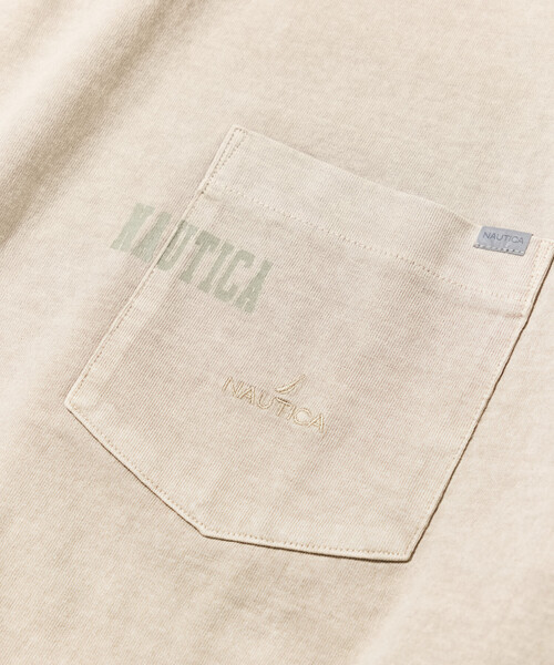NAUTICA(ノーティカ)の「NAUTICA/ノーティカ ビッグシルエット ピグメントダイ ヒドゥンロゴ ショートスリーブ ポケットTシャツ(Tシャツ/カットソー・メンズ・ベージュ/チャコールグレー/ブラウン/ネイビー/ベージュ系その他・MEDIUM/LARGE/SMALL/X-LARGE)」の9枚目の写真