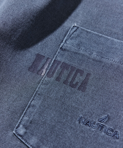 NAUTICA(ノーティカ)の「NAUTICA/ノーティカ ビッグシルエット ピグメントダイ ヒドゥンロゴ ショートスリーブ ポケットTシャツ(Tシャツ/カットソー・メンズ・ベージュ/チャコールグレー/ブラウン/ネイビー/ベージュ系その他・MEDIUM/LARGE/SMALL/X-LARGE)」の20枚目の写真