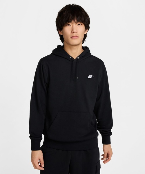 NIKE（ナイキ）の「ナイキ NIKE ﾅｲｷ ｸﾗﾌﾞ FT ﾌﾟﾙｵｰﾊﾞｰ L/S ﾌｰﾃﾞｨ（パーカー・メンズ・グレー/ブラック・S/M/L/LL/3L）」の2枚目の写真
