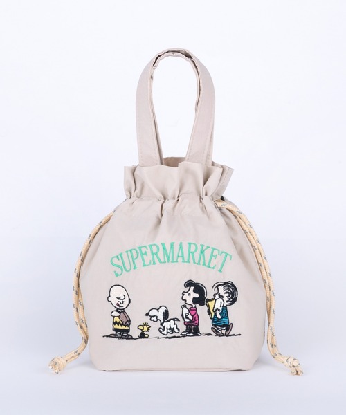 PEANUTS(ピーナッツ)の「PEANUTS 保冷巾着トート S(トートバッグ・レディース・シルバー/ブラック/サックスブルー/ベージュ・FREE)」の3枚目の写真