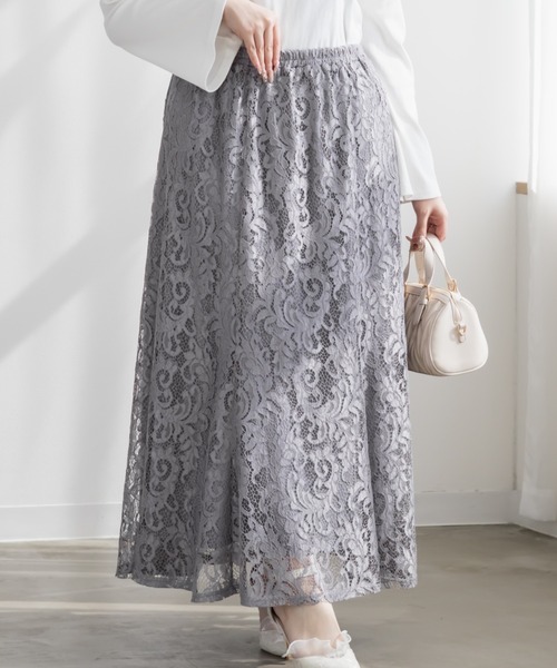 CLETTE(クレット)の「CLETTEオリジナルレースフレアスカート(スカート・レディース・ラベンダー/ピンク/ブラック・4L/3L/LL)」の2枚目の写真