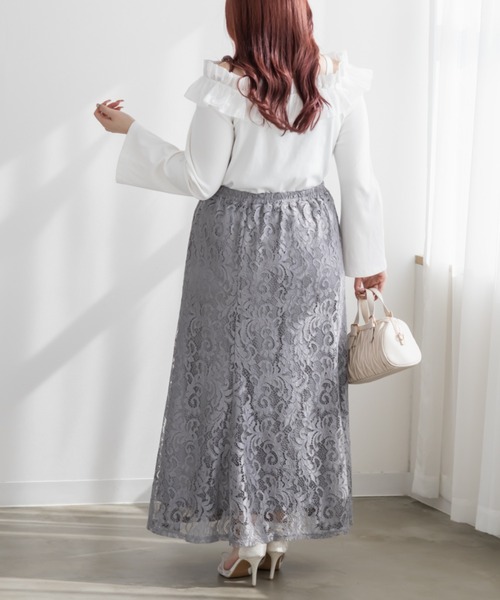 CLETTE(クレット)の「CLETTEオリジナルレースフレアスカート(スカート・レディース・ラベンダー/ピンク/ブラック・4L/3L/LL)」の10枚目の写真