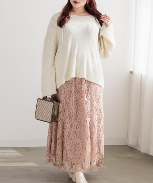 CLETTE(クレット)の「CLETTEオリジナルレースフレアスカート(スカート・レディース・ラベンダー/ピンク/ブラック・4L/3L/LL)」の12枚目の写真