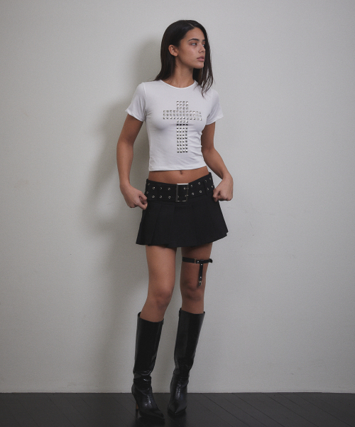 VOONT（ブント）の「Stud Cross T-shirt (IVORY)（Tシャツ/カットソー・レディース・アイボリー・SMALL/MEDIUM）」の7枚目の写真