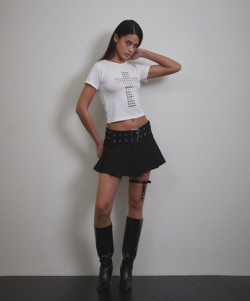 VOONT（ブント）の「Stud Cross T-shirt (IVORY)（Tシャツ/カットソー・レディース・アイボリー・SMALL/MEDIUM）」の10枚目の写真