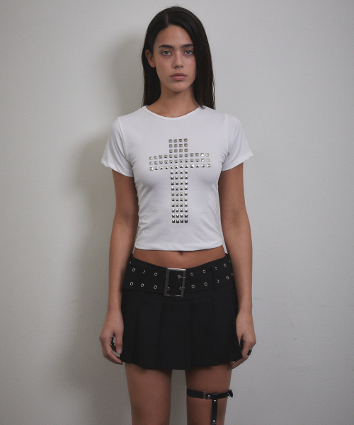 VOONT（ブント）の「Stud Cross T-shirt (IVORY)（Tシャツ/カットソー・レディース・アイボリー・SMALL/MEDIUM）」の12枚目の写真