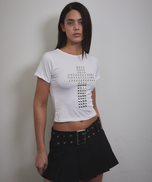 VOONT（ブント）の「Stud Cross T-shirt (IVORY)（Tシャツ/カットソー・レディース・アイボリー・SMALL/MEDIUM）」の16枚目の写真