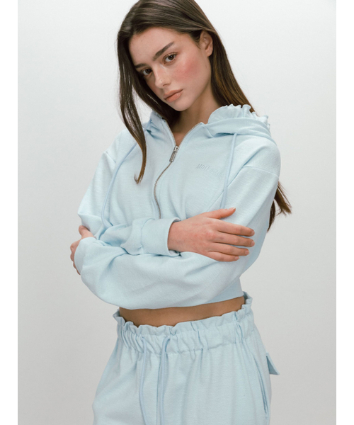 BAKE HOODIE ZIP-UP / SKYBLUE（パーカー）｜MOIFAIRE（モイフェア）の