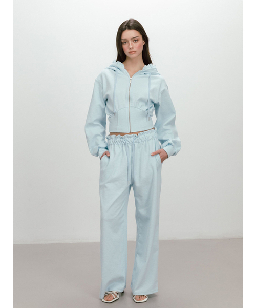 MOIFAIRE（モイフェア）の「BAKE HOODIE ZIP-UP / SKYBLUE（パーカー・レディース・スカイブルー・OS）」の3枚目の写真