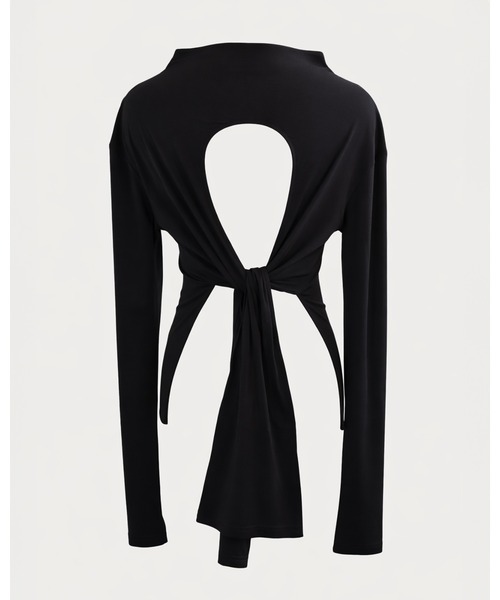 kiehtova（キエトヴァ）の「【kiehtova】BACK SLIT TOPS/バックスリットトップス（Tシャツ/カットソー・レディース・ベージュ/ダークパープル/ブラック・FREE）」の12枚目の写真