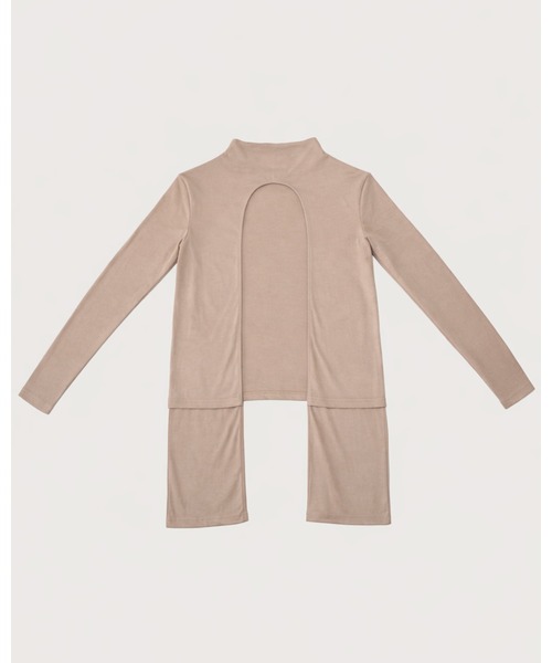 kiehtova（キエトヴァ）の「【kiehtova】BACK SLIT TOPS/バックスリットトップス（Tシャツ/カットソー・レディース・ベージュ/ダークパープル/ブラック・FREE）」の14枚目の写真