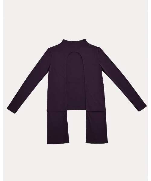 kiehtova（キエトヴァ）の「【kiehtova】BACK SLIT TOPS/バックスリットトップス（Tシャツ/カットソー・レディース・ベージュ/ダークパープル/ブラック・FREE）」の18枚目の写真