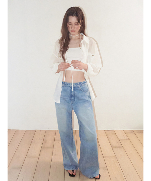 ETMON（エトモン）の「Side Button Strap Shirt, White（シャツ/ブラウス・レディース・その他・F）」の2枚目の写真
