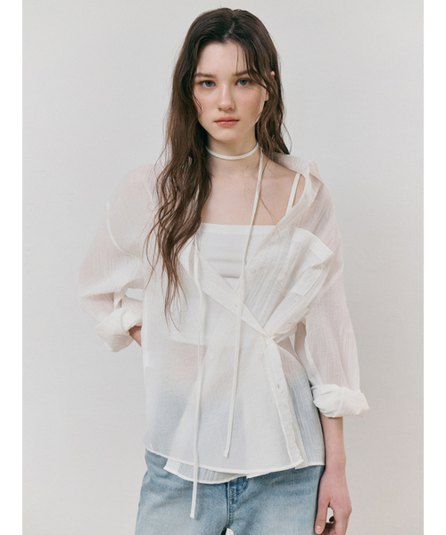 ETMON（エトモン）の「Side Button Strap Shirt, White（シャツ/ブラウス・レディース・その他・F）」の5枚目の写真