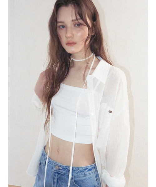 ETMON（エトモン）の「Side Button Strap Shirt, White（シャツ/ブラウス・レディース・その他・F）」の6枚目の写真