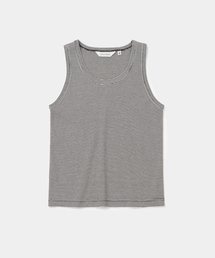 sleeveless stripe t-shirt(womens) black