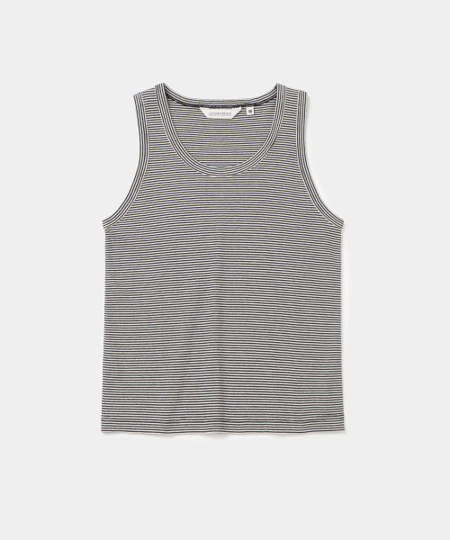 UNIFORM BRIDGE(ユニフォームブリッジ)の「sleeveless stripe t-shirt(womens) black(Tシャツ/カットソー・レディース・その他・SMALL/MEDIUM)」の1枚目の写真