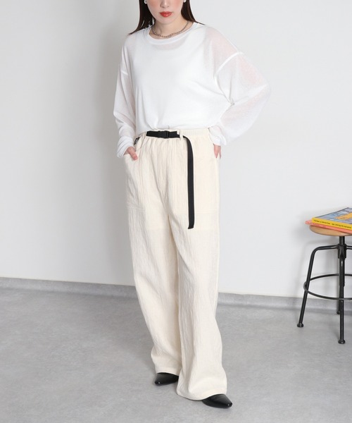 cepo（セポ）の「〈セットアップ対応可能〉ジャガードドロストイージーパンツ（その他パンツ・レディース・ブラック/オフホワイト・M/S）」の2枚目の写真