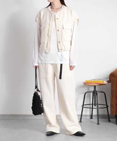 cepo（セポ）の「〈セットアップ対応可能〉ジャガードドロストイージーパンツ（その他パンツ・レディース・ブラック/オフホワイト・M/S）」の21枚目の写真