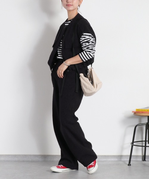 cepo（セポ）の「〈セットアップ対応可能〉ジャガードドロストイージーパンツ（その他パンツ・レディース・ブラック/オフホワイト・M/S）」の10枚目の写真
