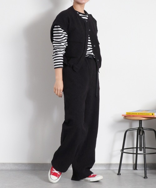 cepo（セポ）の「〈セットアップ対応可能〉ジャガードドロストイージーパンツ（その他パンツ・レディース・ブラック/オフホワイト・M/S）」の9枚目の写真