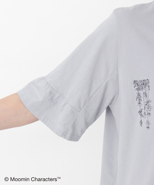 SUPER HAKKA（スーパーハッカ）の「「ムーミン一家の朝」刺繍袖フレアTシャツ（Tシャツ/カットソー・レディース・ライトグレー/サックスブルー/ブラック・FREE）」の8枚目の写真