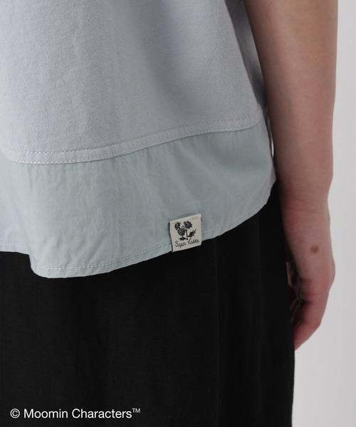 SUPER HAKKA（スーパーハッカ）の「「ムーミン一家の朝」刺繍袖フレアTシャツ（Tシャツ/カットソー・レディース・ライトグレー/サックスブルー/ブラック・FREE）」の12枚目の写真