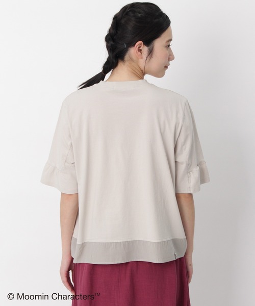 SUPER HAKKA（スーパーハッカ）の「「ムーミン一家の朝」刺繍袖フレアTシャツ（Tシャツ/カットソー・レディース・ライトグレー/サックスブルー/ブラック・FREE）」の15枚目の写真