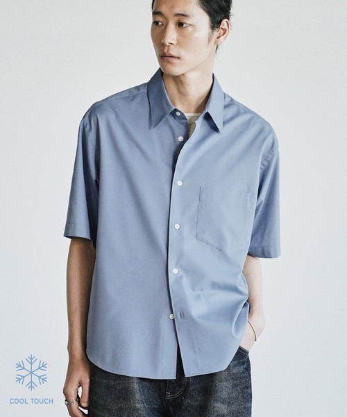 WYM LIDNM(ウィム バイ リドム)の「COOL TOUCH MICRO SPAN H/S SHIRT(シャツ/ブラウス・メンズ・チャコール/ホワイト/ライトグレー/サックスブルー/グレイッシュブルー・XS/S/M/L/XL)」の11枚目の写真