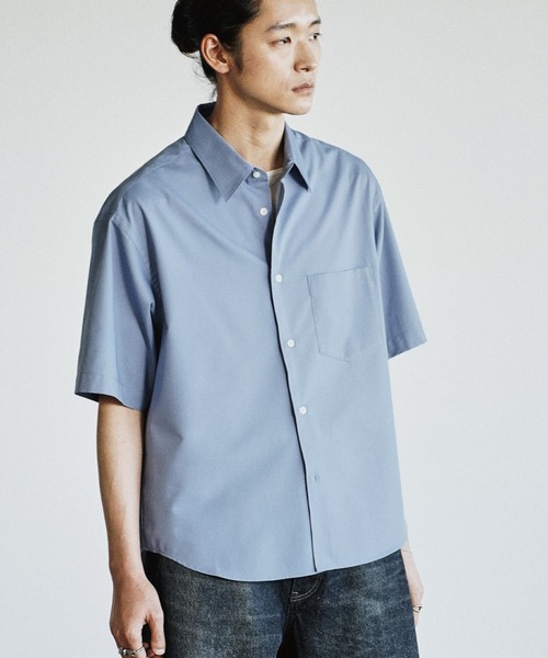 WYM LIDNM(ウィム バイ リドム)の「COOL TOUCH MICRO SPAN H/S SHIRT(シャツ/ブラウス・メンズ・チャコール/ホワイト/ライトグレー/サックスブルー/グレイッシュブルー・XS/S/M/L/XL)」の9枚目の写真